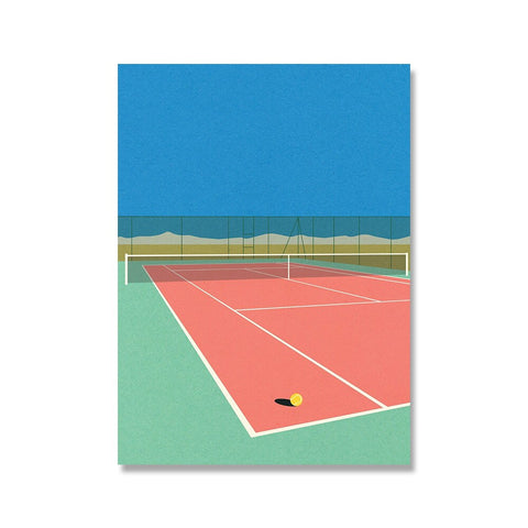 Affiche abstrait terrain de tennis