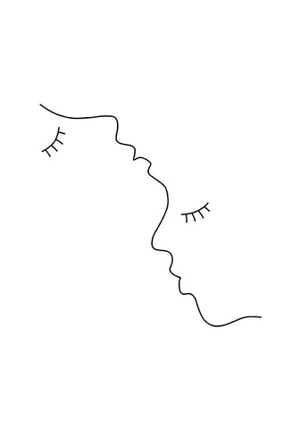 Affiche minimaliste câlin visages femmes