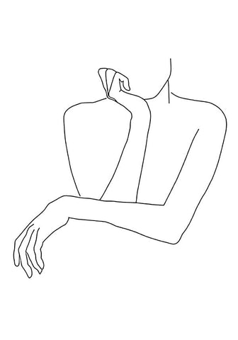 Affiche minimaliste femme accoudée