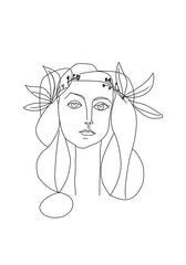 Affiche minimaliste femme fleuri