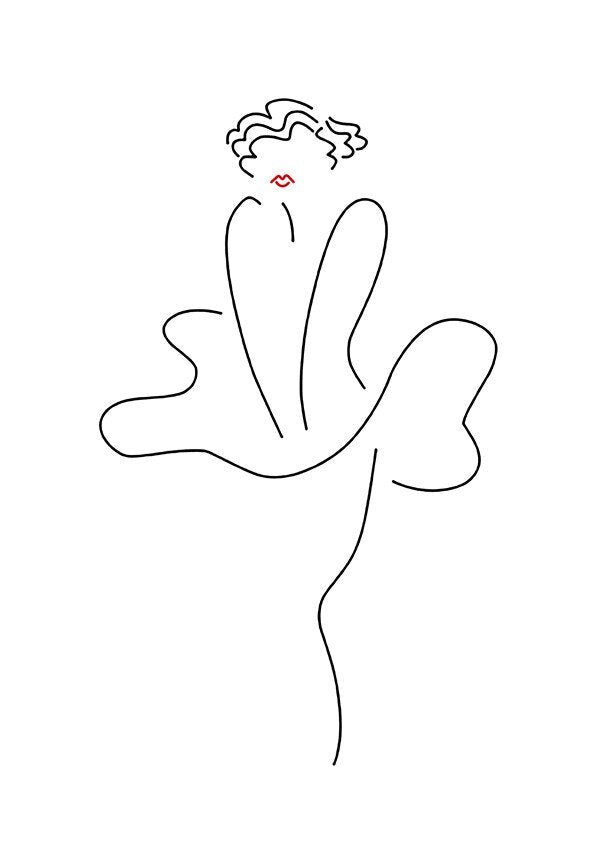 Affiche minimaliste fleurs femme