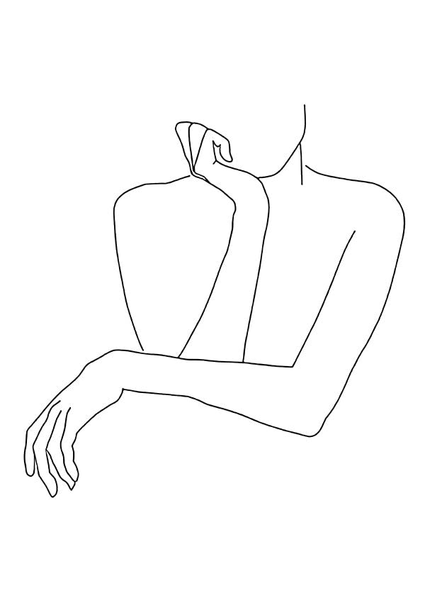Affiche minimaliste ligne femme sans tête