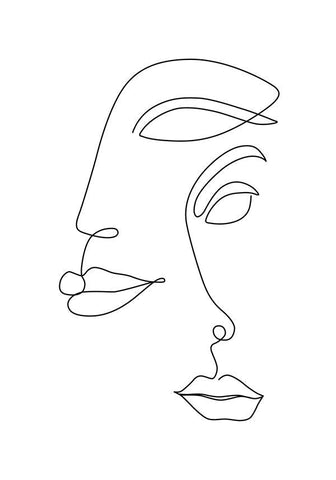 Affiche minimaliste visage deux femmes