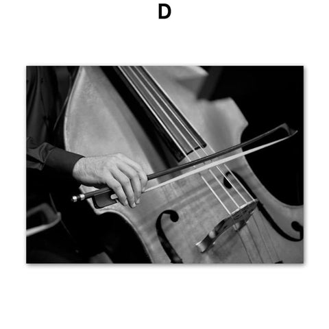 Affiche noir et blanc violoncelle