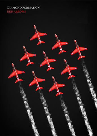 Affiche vintage avion formation diamand