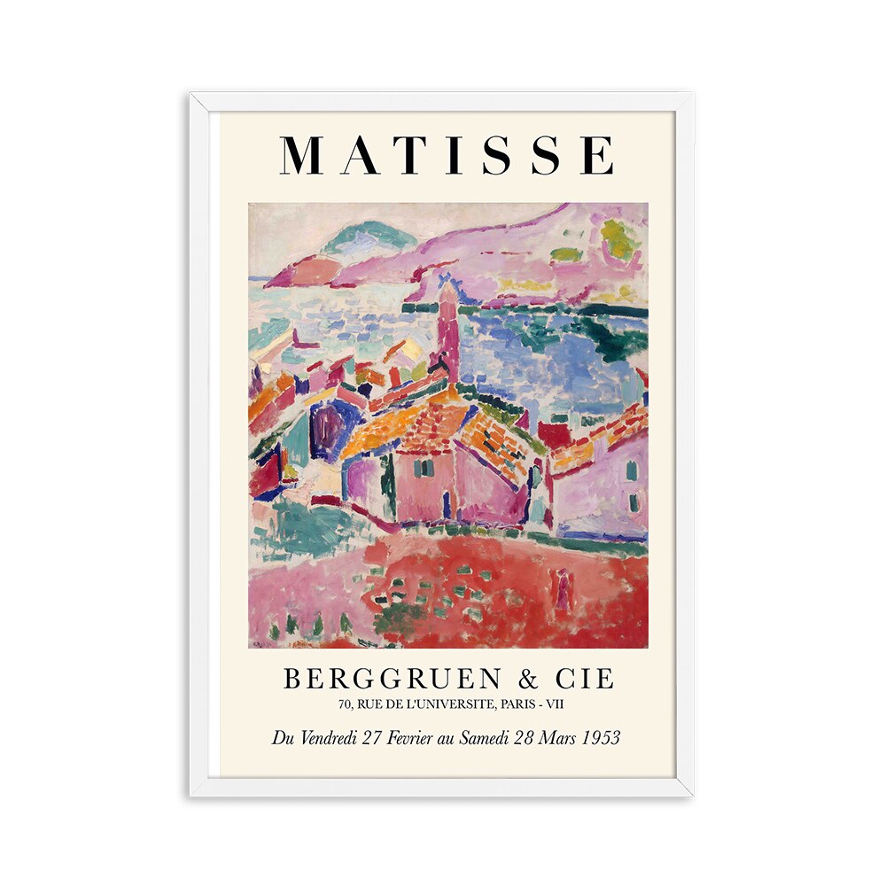 Affiche vintage maison rose