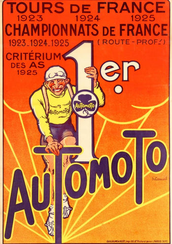 Affiche vintage vélo automoto