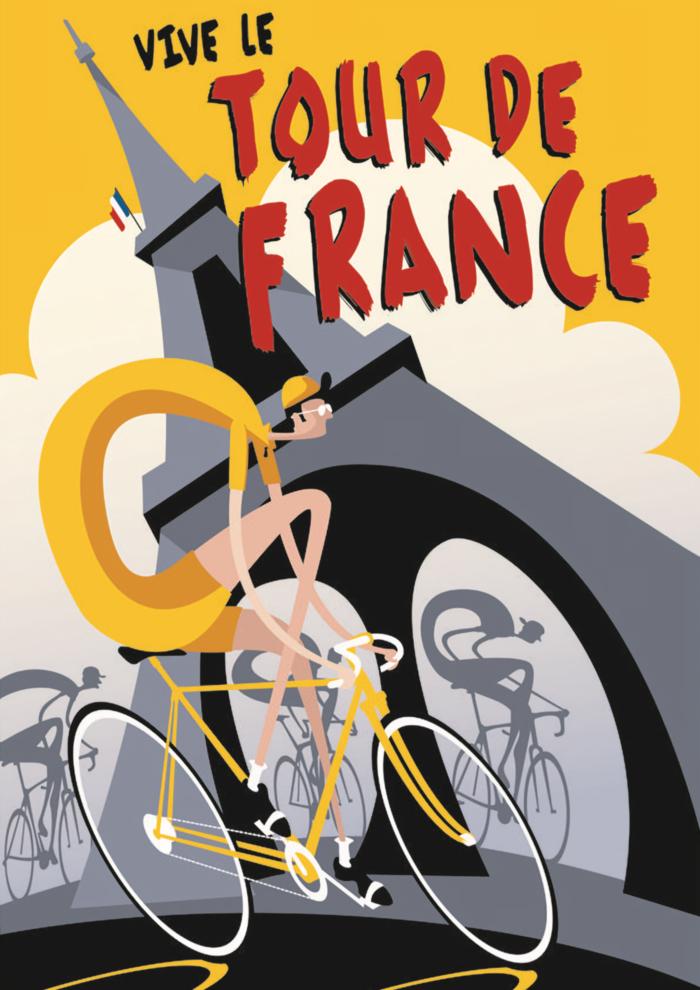 Affiche vintage vive le tour de france