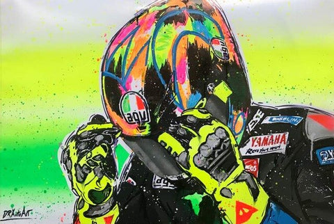 Cadre abstrait motard coloré