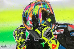 Cadre abstrait motard coloré