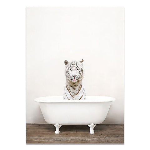 Cadre baignoire tigre blanc