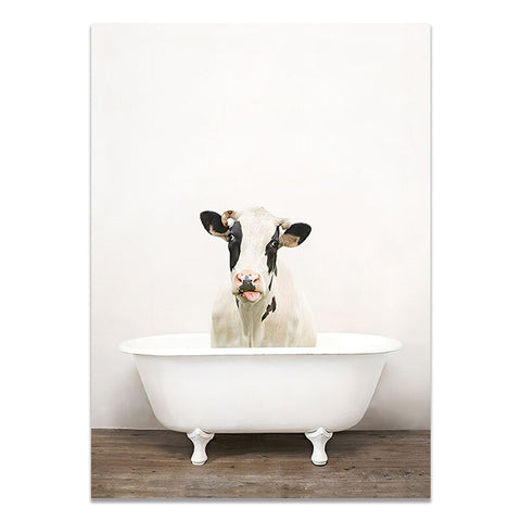 Cadre baignoire vache blanches