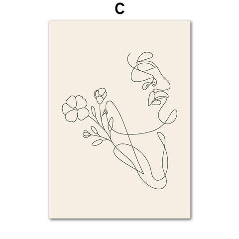 Cadre fleurs minimaliste