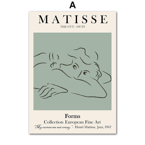 Cadre matisse femme fond vert