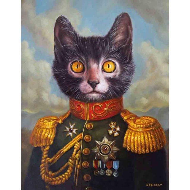 Cadre vintage chat empereur