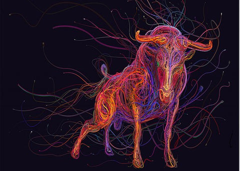 Cadre vintage vache multicolore