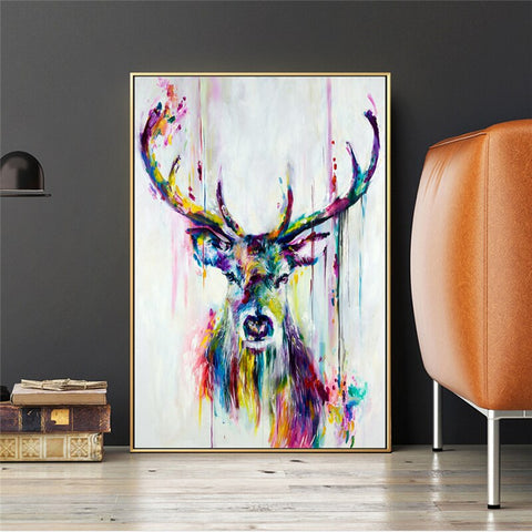 Tableau cerf coloré