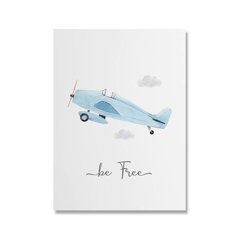 Tableau enfant avion bleu