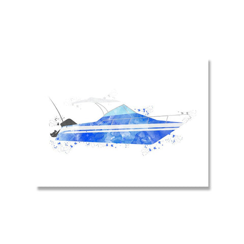 Tableau enfant bateau bleu