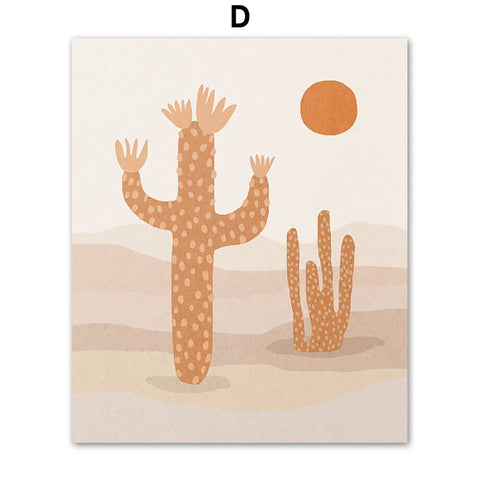 Tableau enfant cactus beige