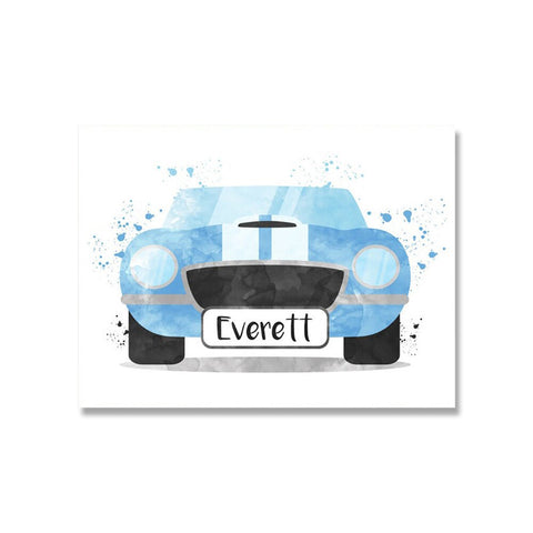 Tableau enfant voiture bleue