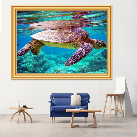 Tableau réaliste tortue magnifique