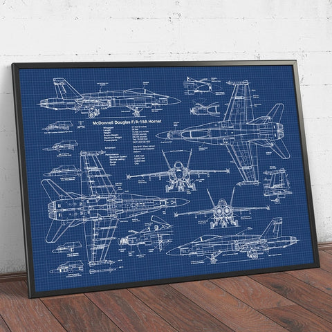 Tableau retro bleu avion