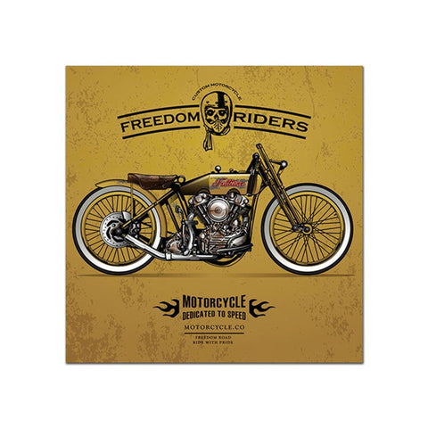 Tableau vintage moto crâne