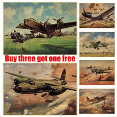 tableau vintage combat avion